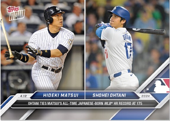 キープ必須■TOPPS NOW 2024 大谷翔平 松井秀喜に並ぶ日本人最多タイ MLB通算175号 記念カード card #70　ゆうパケットポストmini可能 A_画像1