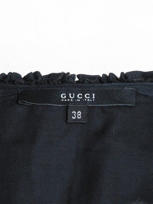 62755 GUCCI ／ グッチ シルク混 フリル カットソーの画像7