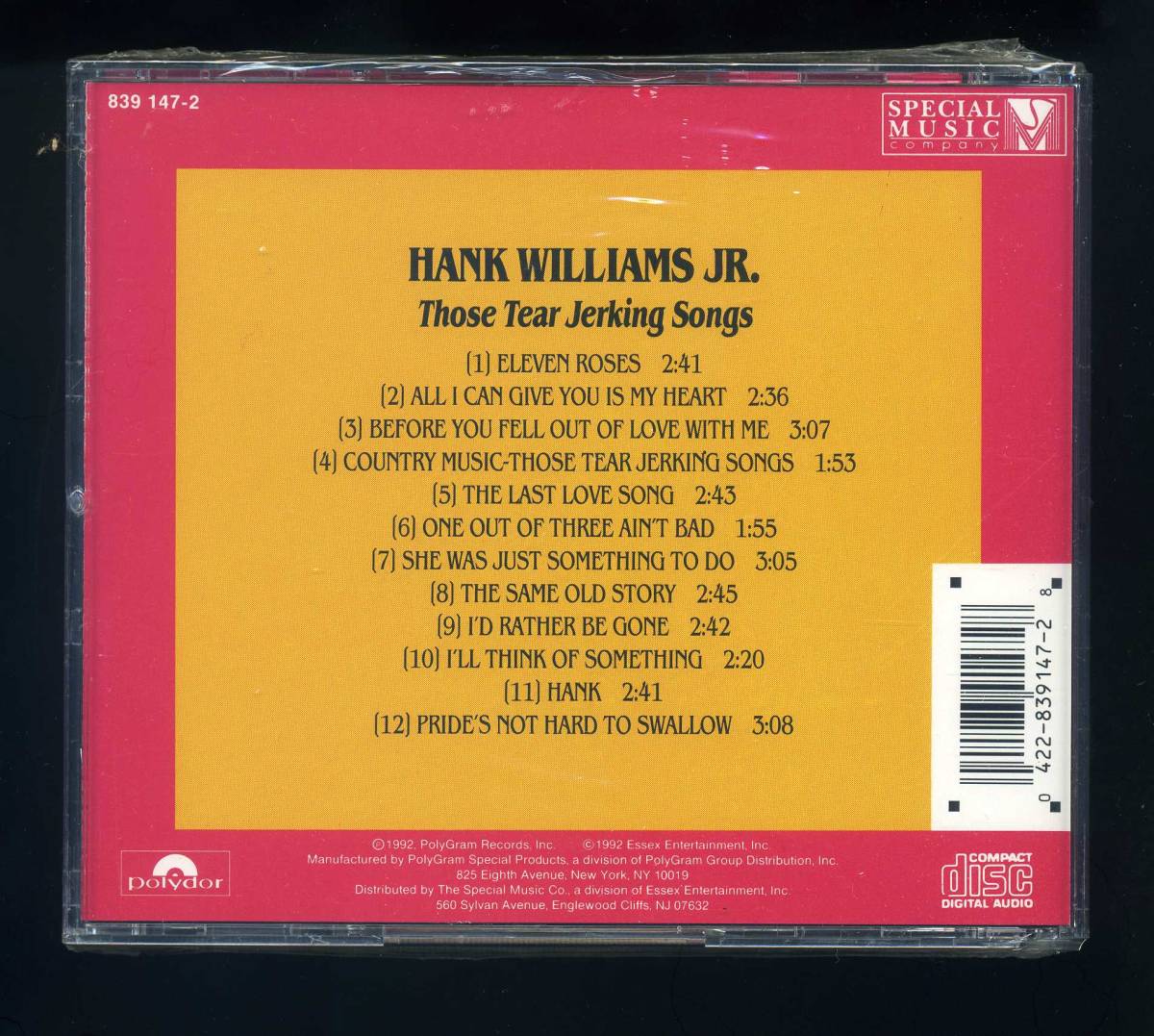 * быстрое решение! новый товар рукоятка k* Williams Jr.HANK WILLIAMS Jr.THOSE TEAR JERKING SONGS