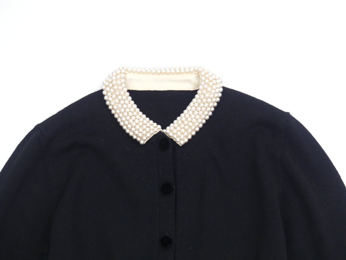 Ballsey TOMORROWLAND ensemble wool pearl color cardigan / no sleeve pull over S black unused equipped 