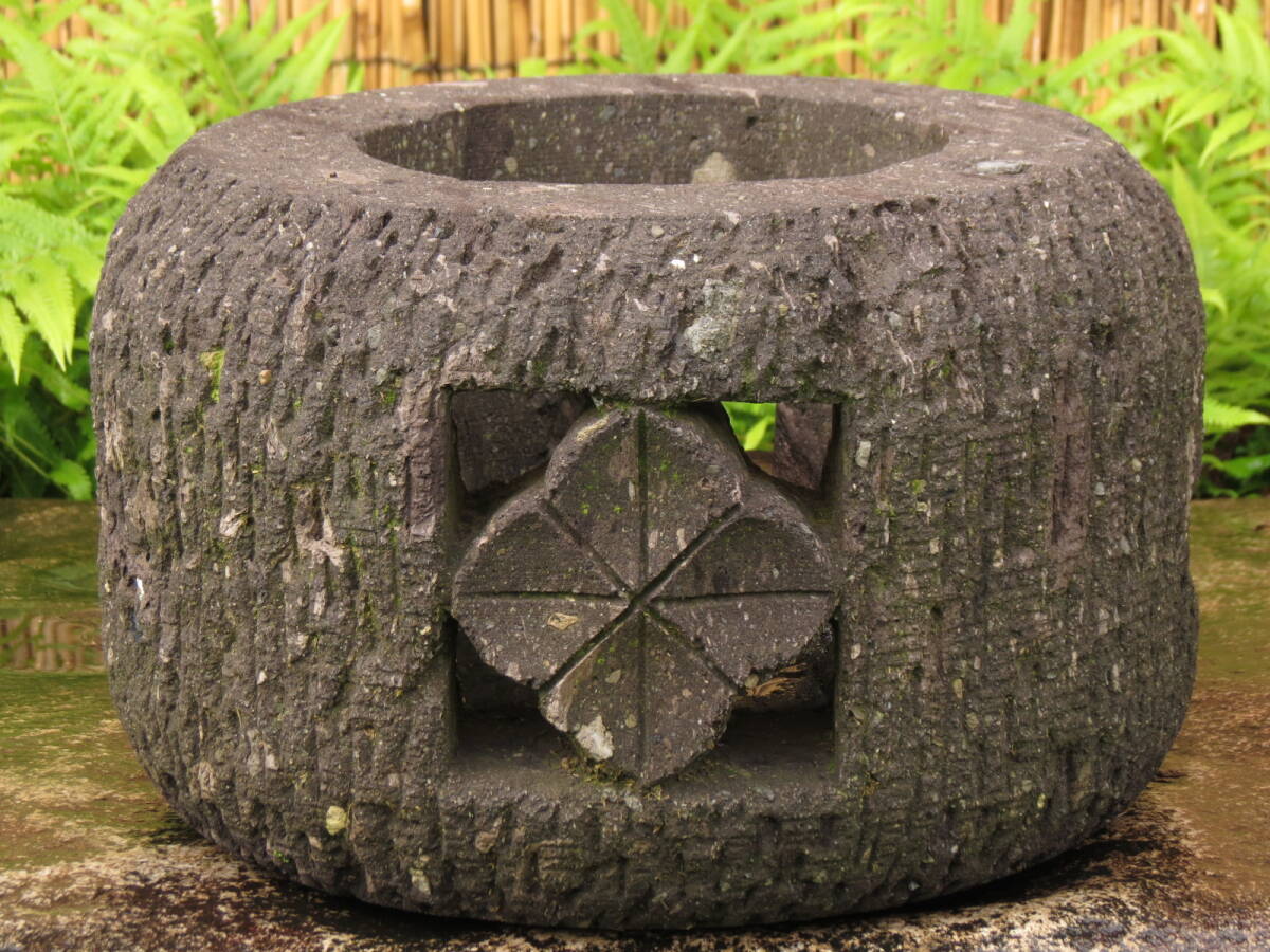  large fire sack diameter 34cm weight 19kg garden stone stone light . Kyushu production natural stone 