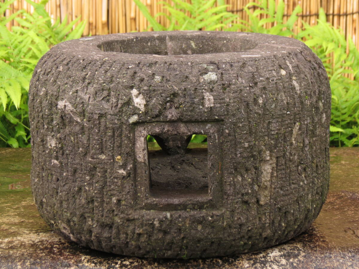  large fire sack diameter 34cm weight 19kg garden stone stone light . Kyushu production natural stone 