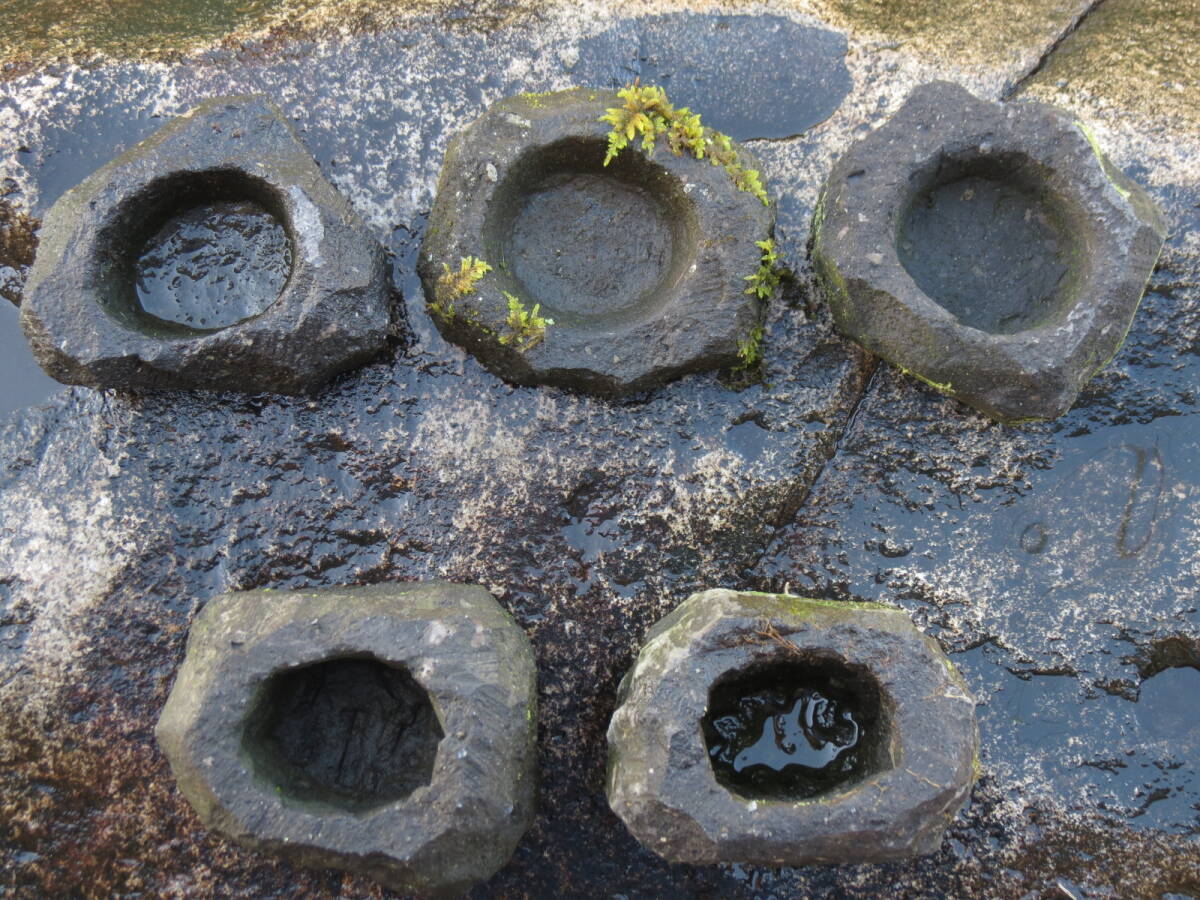  камень горшок . шт ширина 12~12.7cm полная масса 4kg цветочный горшок двор камень Kyushu производство натуральный камень 