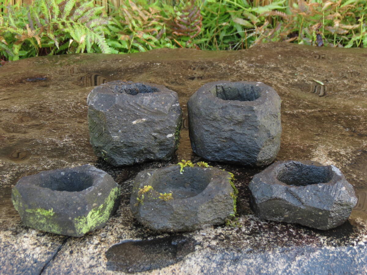  камень горшок . шт ширина 12~12.7cm полная масса 4kg цветочный горшок двор камень Kyushu производство натуральный камень 