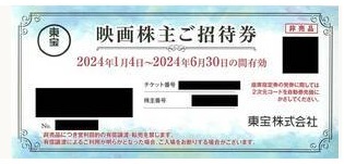 【4枚】東宝　株主優待券 映画　有効期限2024年6月30日まで_画像1