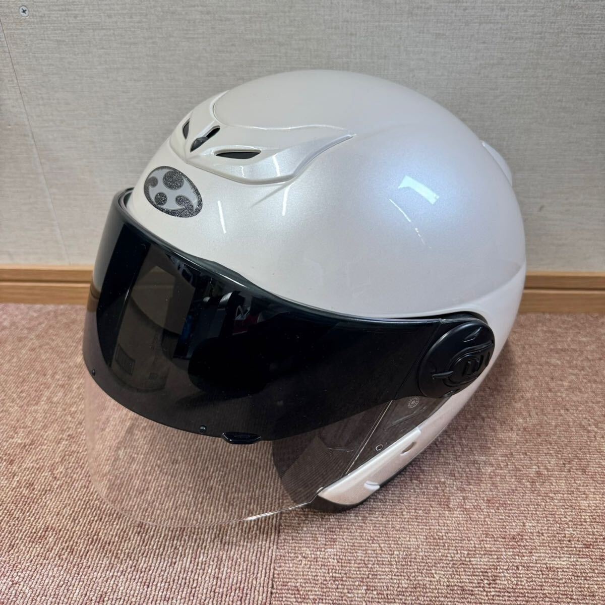 OGK KABUTO オージーケーカブト ジェットヘルメット Valer-J サイズM フルフェイスヘルメット ホワイト Mサイズの画像2
