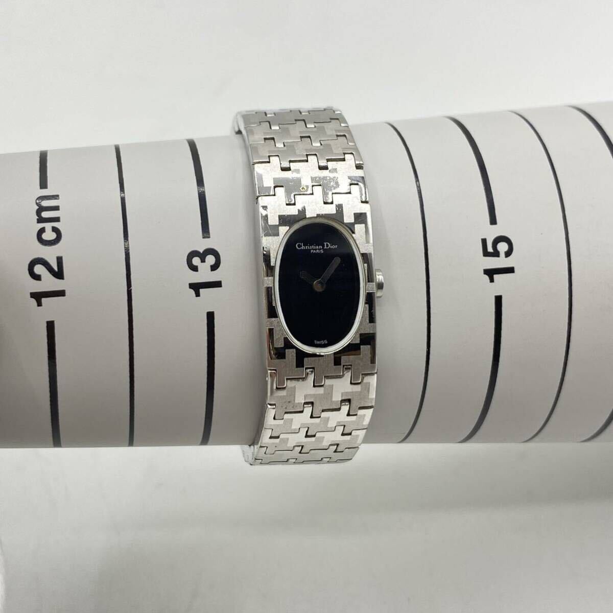 Christian Dior クリスチャン・ディオール D70-100 ミスディオール ブラック文字盤 黒 SS クォーツ レディース 腕時計 QZ の画像10