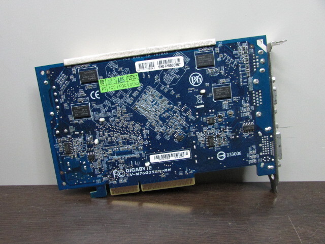 【YPC1405】★ビデオカード GIGABYTE GV-N76G256D-RH NVIDIA GeForce 7600 GS AGPx8 未チェック★JUNK_画像2