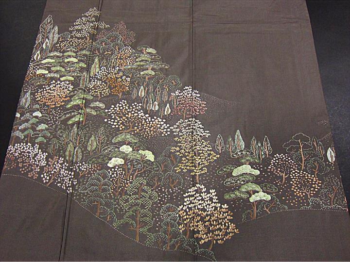 　【御仕立上】 正絹　蘇州手刺繍入り紬地男物着物_画像4