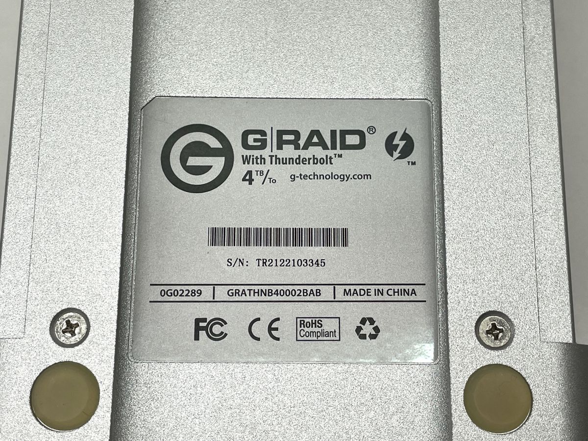 【E580】G-Technology G-RAID with Thunderbolt 4TB 通電のみ確認 外付けHDDの画像5