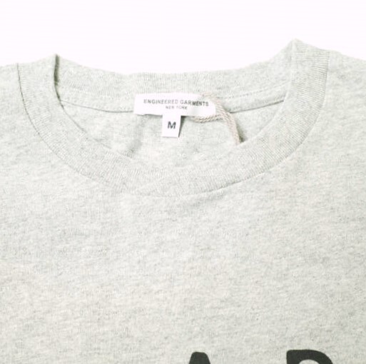 新品 Engineered Garments エンジニアードガーメンツ Printed Cross Crew Neck T-shirt - A Day クロスオーバーポケットTシャツ M GREY_画像5