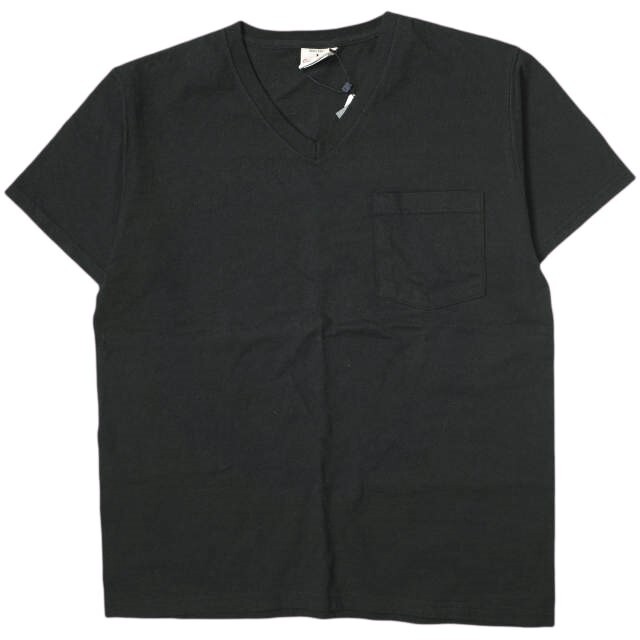 新品 GOODWEAR グッドウェア アメリカ製 Pocket Tee ヘビーウェイトコットン VネックポケットTシャツ M BLACK 半袖 トップス g16374_画像1