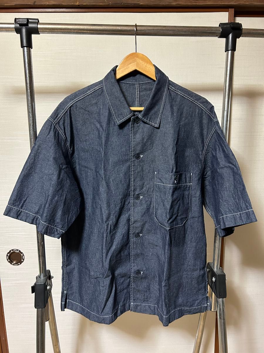 [GU]デニムオーバーサイズワークシャツ(5分袖)
