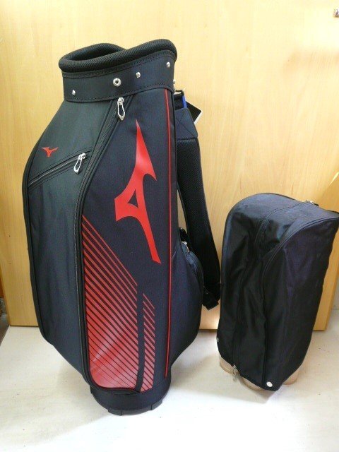 『4年保証』 ミズノ Mizuno キャディバッグ 5LJC23G1 62 ブラック×レッド 9型 ミズノ