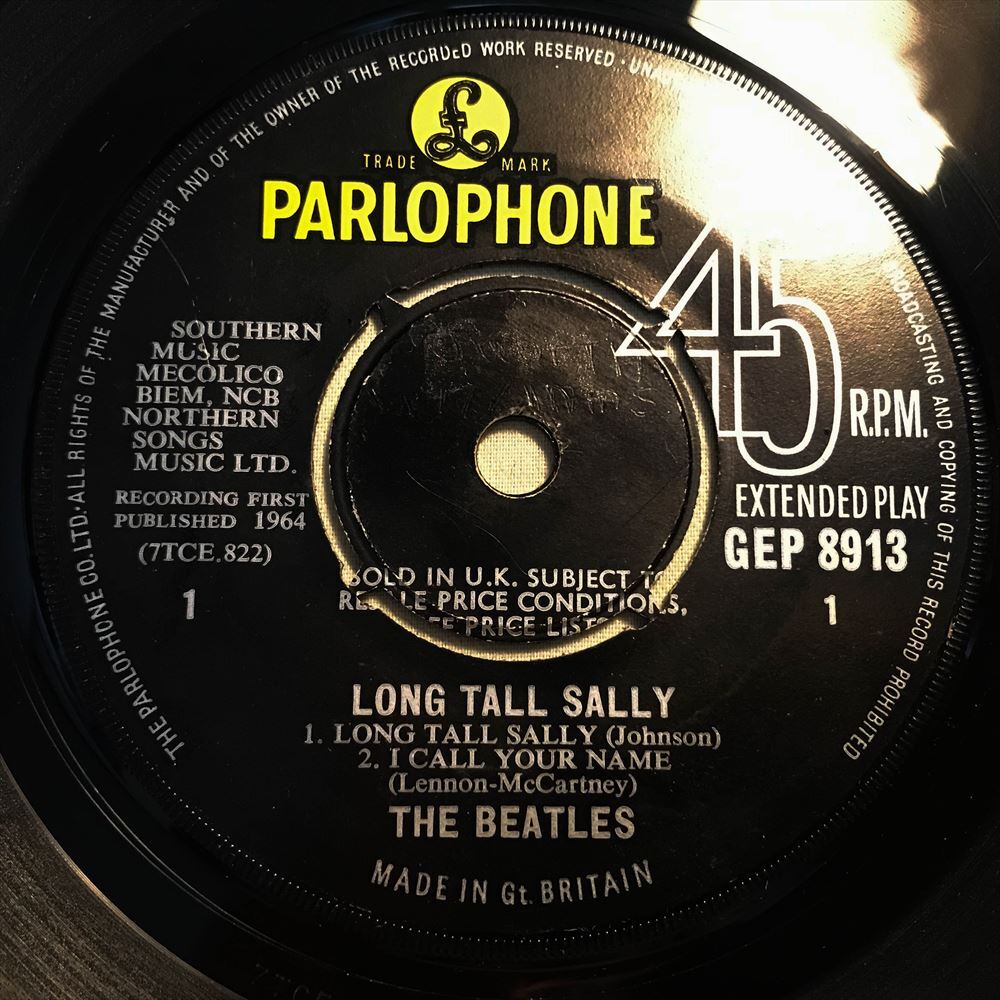 ◆UK ORG MONO◆ BEATLES / LONG TALL SALLY ◆初回PARLOPHONEリム/初回マト1N/1N　4曲入りEP_画像3