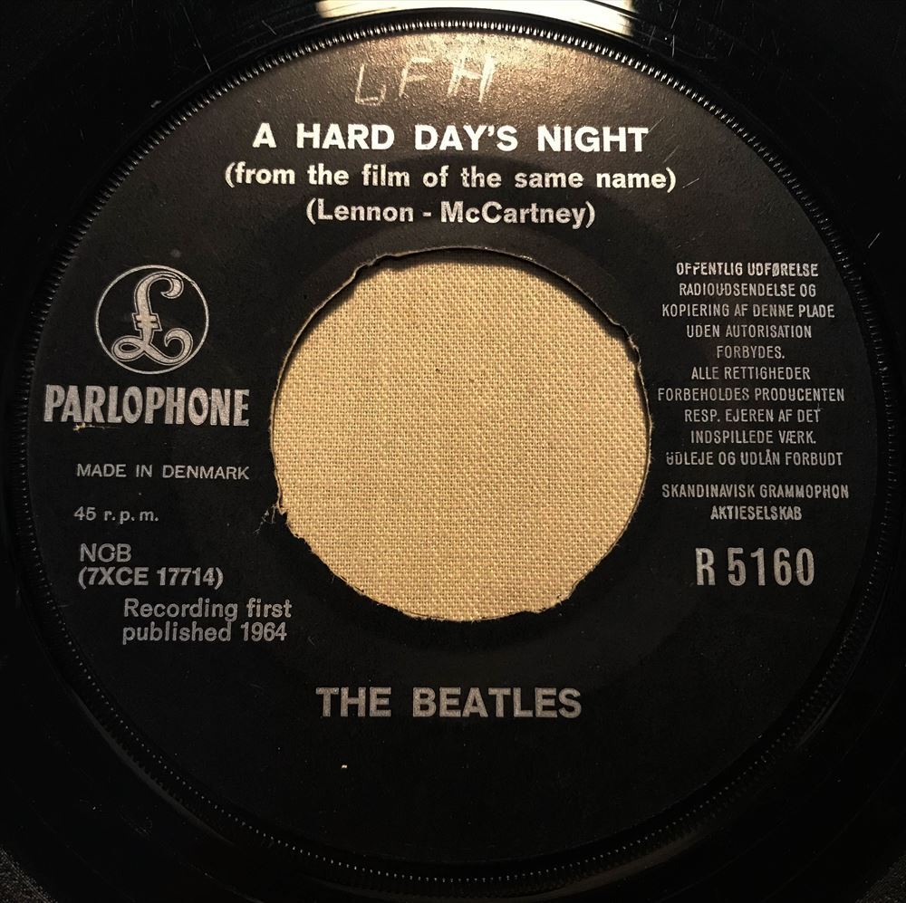 ◆デンマークORG◆ BEATLES / A HARD DAY'S NIGHT ◆貴重ジャケット付きPARLOPHONE黒ラベル_画像3