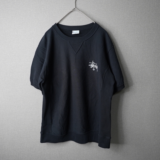 Champion Stusry REVERSE WEAVE　チャンピオン　ステューシー　リバースウィーブ　 Tシャツ　Sサイズ　黒　ブラック