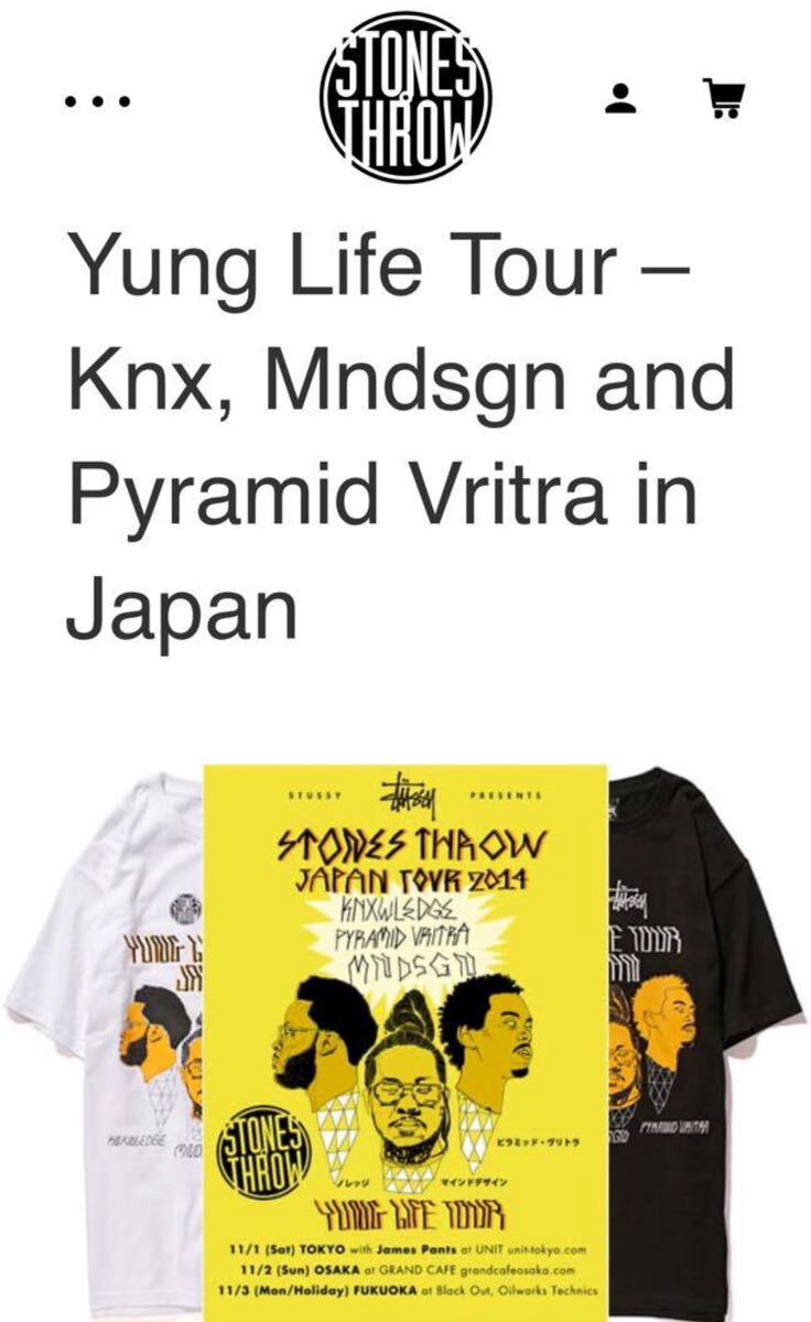 Stussy Stones Throw 2014 Yung Life Tour ステューシー　ストーンズスロウ　Tシャツ　白　Lサイズ　ラップT バンドT_画像10