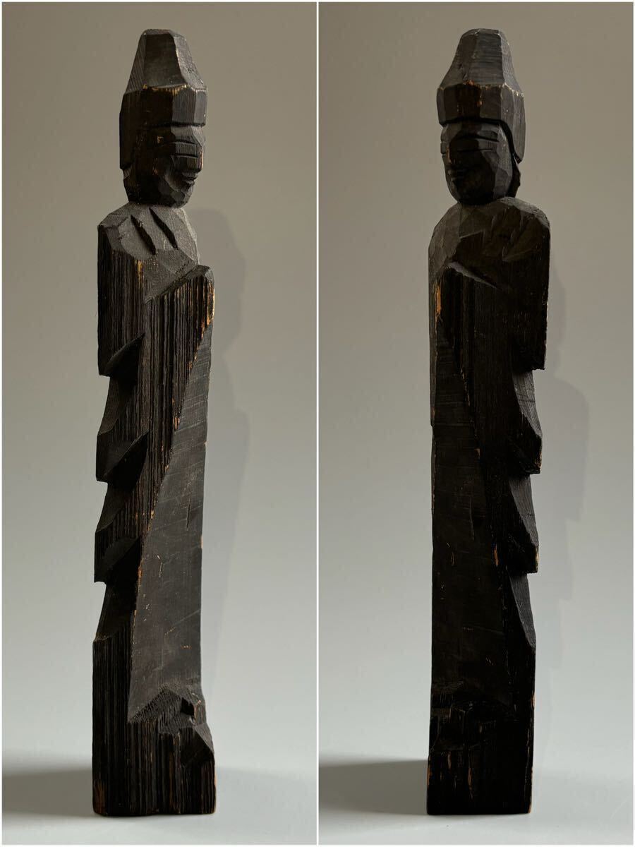 【寧】円空仏 仏教美術 木彫 仏像 彫刻 置物 江戸前期 仏像（4a041022）の画像3