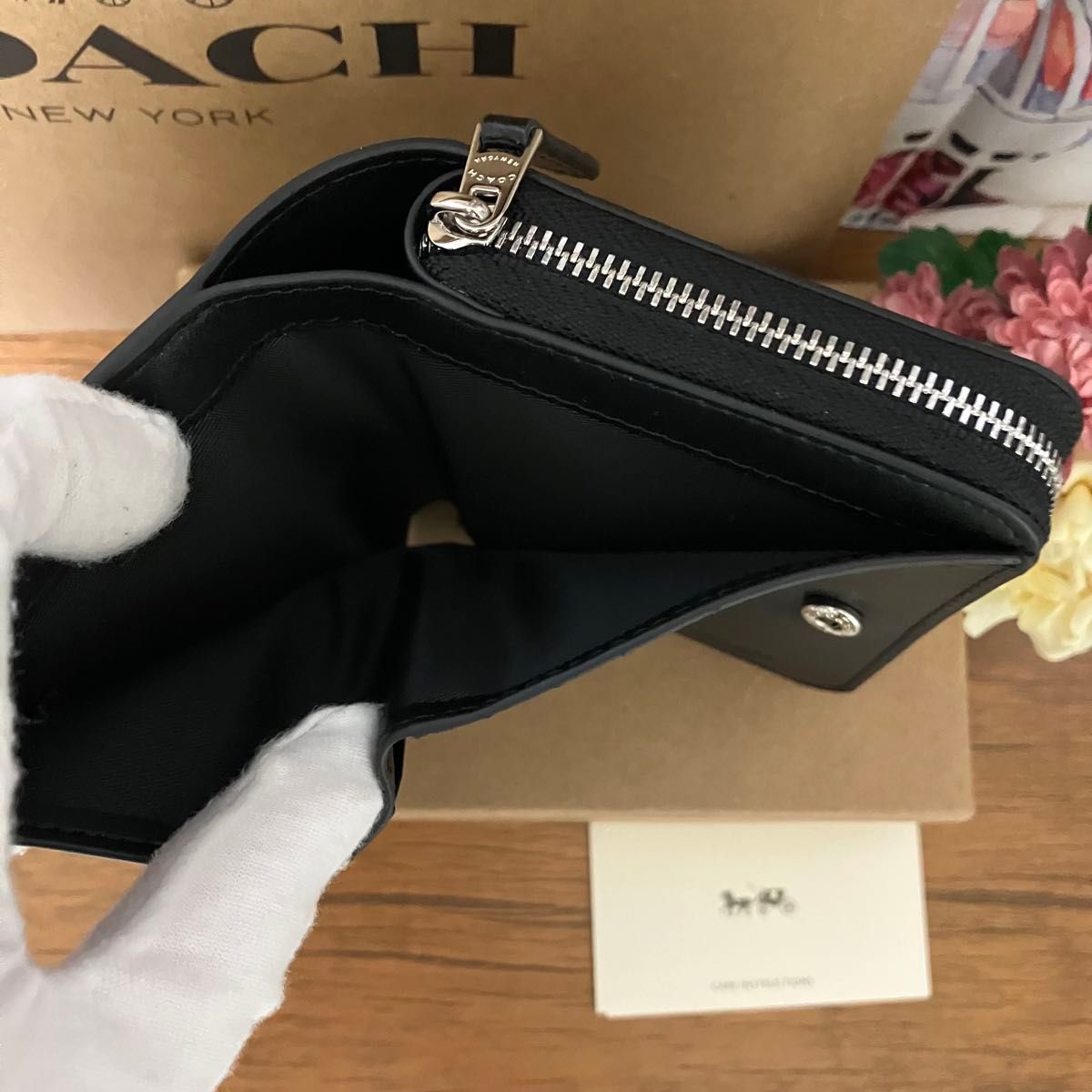 コーチ COACH 折り財布 ビルフォールドウォレット クロコ型押し コーチ COACH 折り財布 ビルフォールドウォレット クロコ型押し