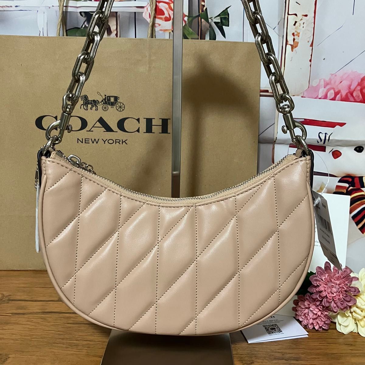 【大特価Sale】コーチ COACH ミラ キルティング-レザー ショルダーバッグ ライトピンク アウトレット 並行輸入品