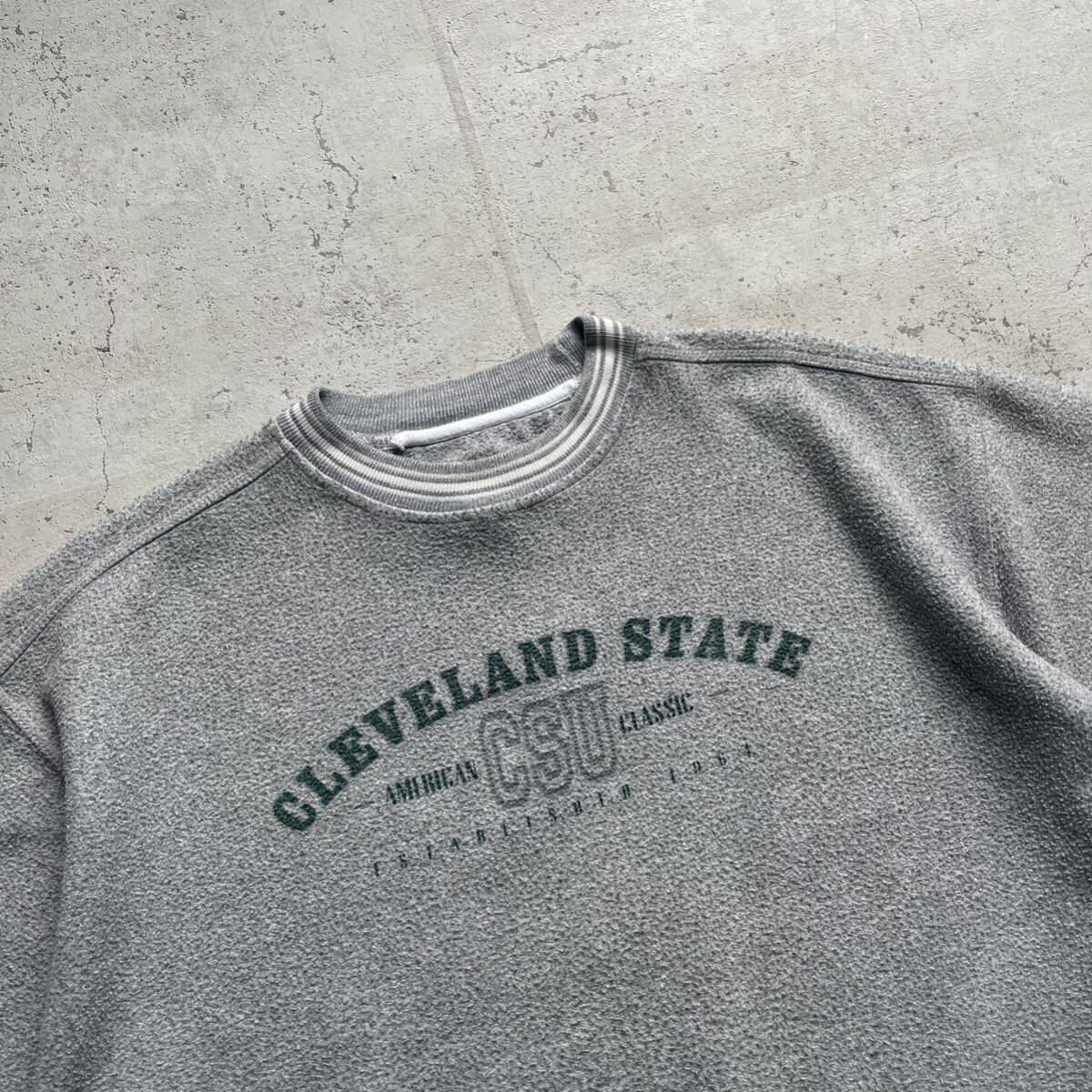 vintage 90's GEAR FOR SPORTS カレッジロゴ CSU クルーネック スウェット トレーナー グレー XL_画像3