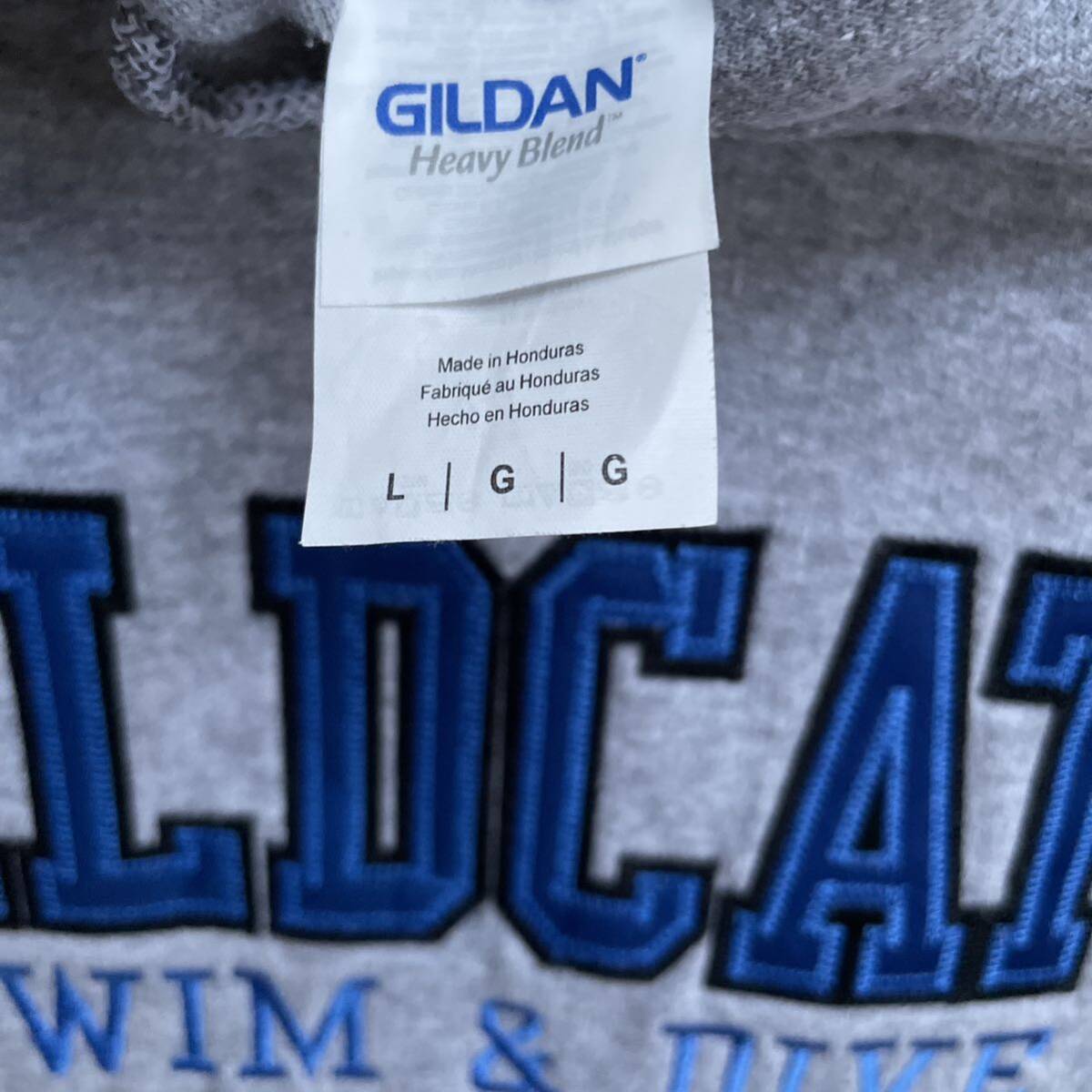GILDAN ギルダン カレッジロゴ WILDCATS プルオーバー パーカー グレー L_画像3