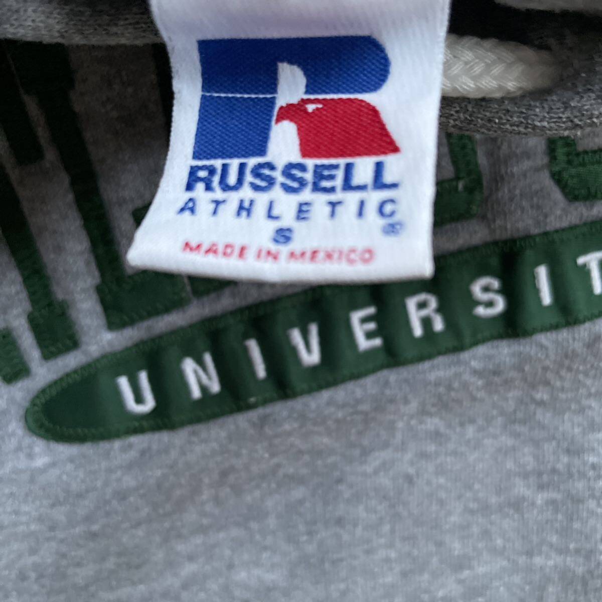 RUSSELL カレッジロゴ PORTLAND STATE プルオーバー パーカー グリーン S_画像3