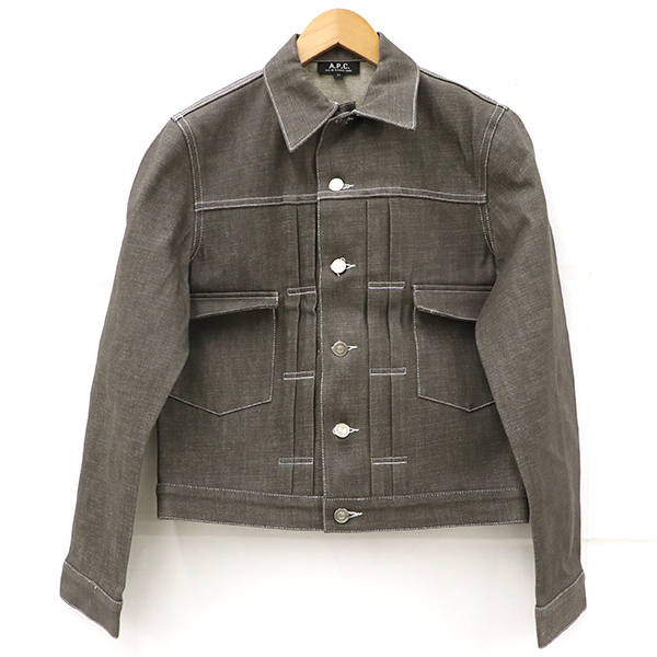 a-*pe-*se-A.P.C. Denim jacket cotton 100% gray series declared size M [yy][ used ]4000065801703032