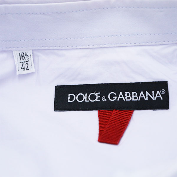 ドルチェ＆ガッパーナ DOLCE & GABBANA Yシャツ コットン100% サイズ42 ホワイト 【yy】【中古】4000064801200672の画像9