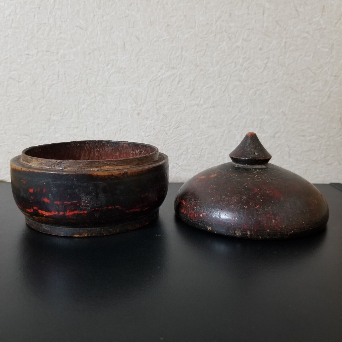 古い木製の器　漆器　時代物　器　/東南アジア　朝鮮半島　漆芸　_画像3