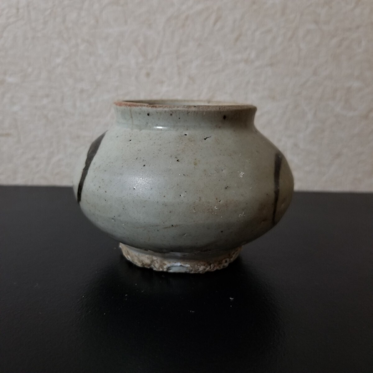 李朝工芸　白磁鉄絵　壺　朝鮮古陶器　/李朝美術 古術　古民芸　骨董美術　_画像3