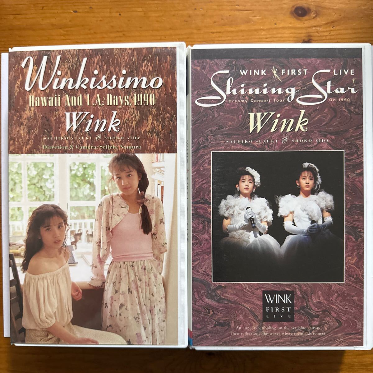 573 　ＶＨＳ　ウィンク　2本 Wink FIRST LIVE Shining Star　Winkissimo Hawaii And L.A. Days,1990　_画像1