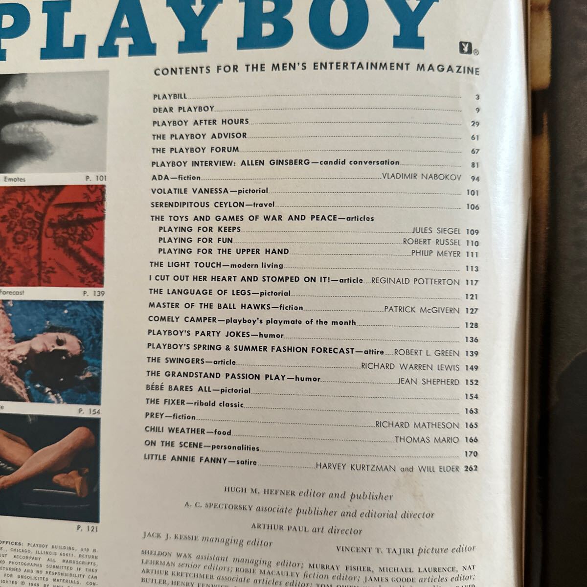583 USA版 プレイボーイ PLAYBOY 1969/4　bebe bares　ビンテージ雑誌　セクシー写真　ファッション_画像2
