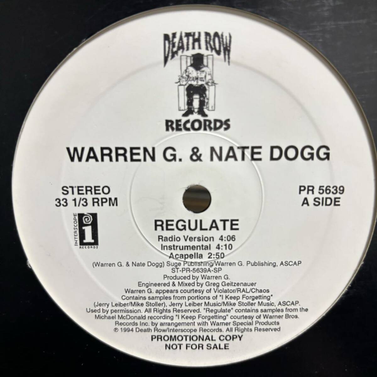 【US ORIGINAL PROMO】 Warren G.& Nate Dogg / Regulate (Music From Above The Rim)_画像2