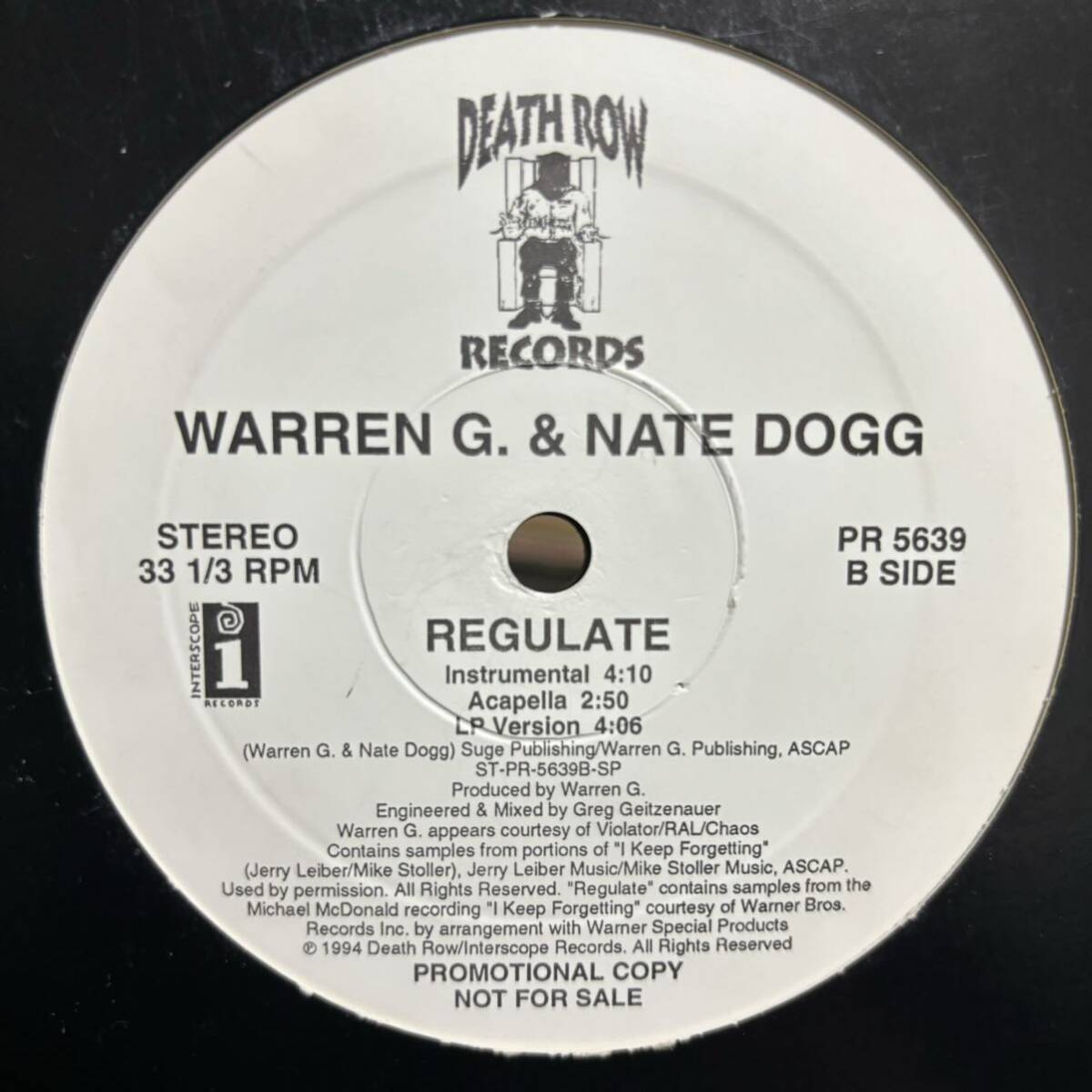 【US ORIGINAL PROMO】 Warren G.& Nate Dogg / Regulate (Music From Above The Rim)_画像3