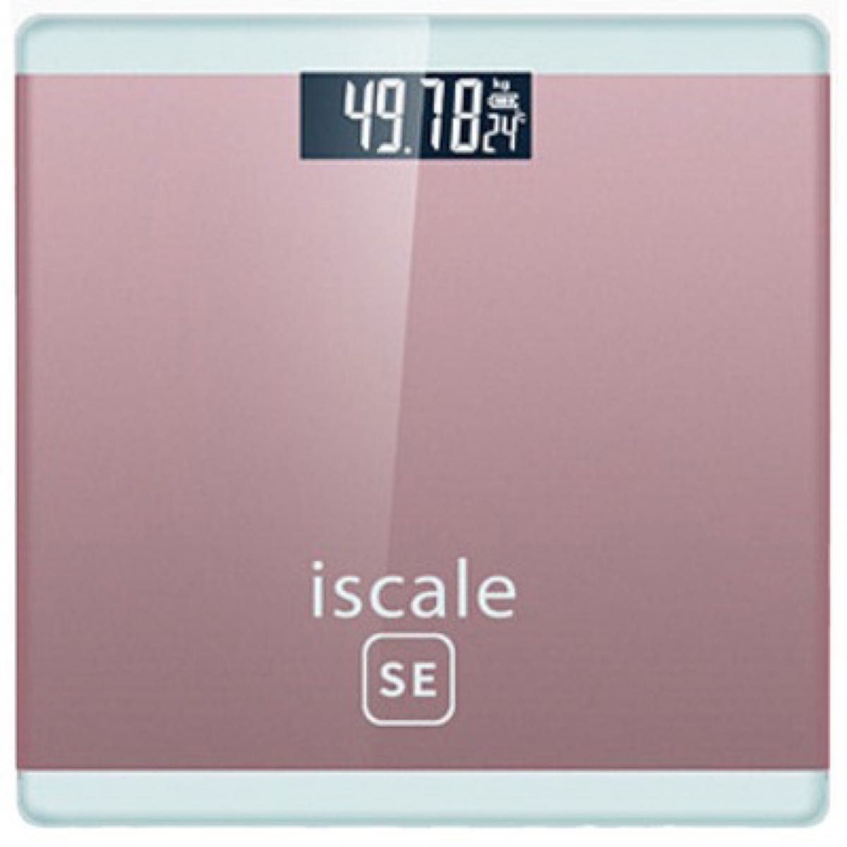 体重計 デジタル 薄型 ヘルスメーター シンプル 見やすい 強化ガラス ピンク
