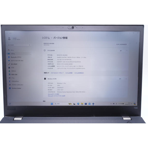 バッテリー◎ フルHD 美品★ 15.6 レノボ ノートPC ThinkPad T580 Core i7-8650U windows11 pro 16GB SSD512GB カメラあり Office (701)_画像4