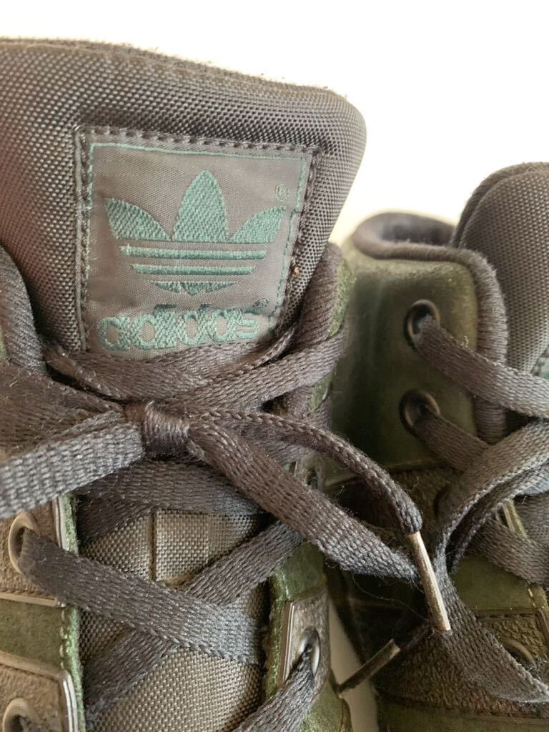 vintage adidas 28㎝ Indonesia グリーン　カーキー　色系　アディダス　ハイカット オールドスタイル_画像4