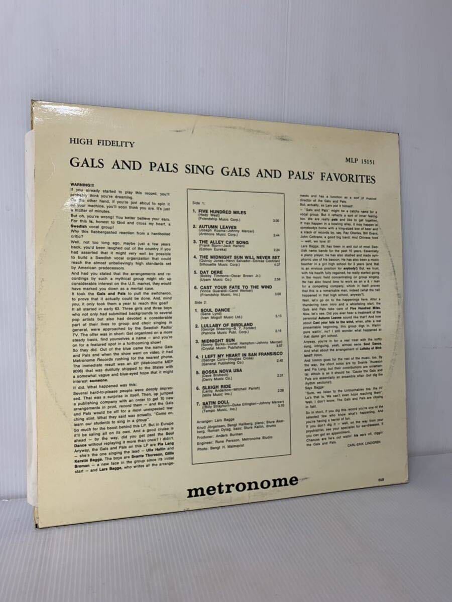 Gals And Pals Sing Gals And Pals' Favorites Metronome MLPS 15151 Sweden 1964 フリーソウル サバービア オルガンバー_画像2