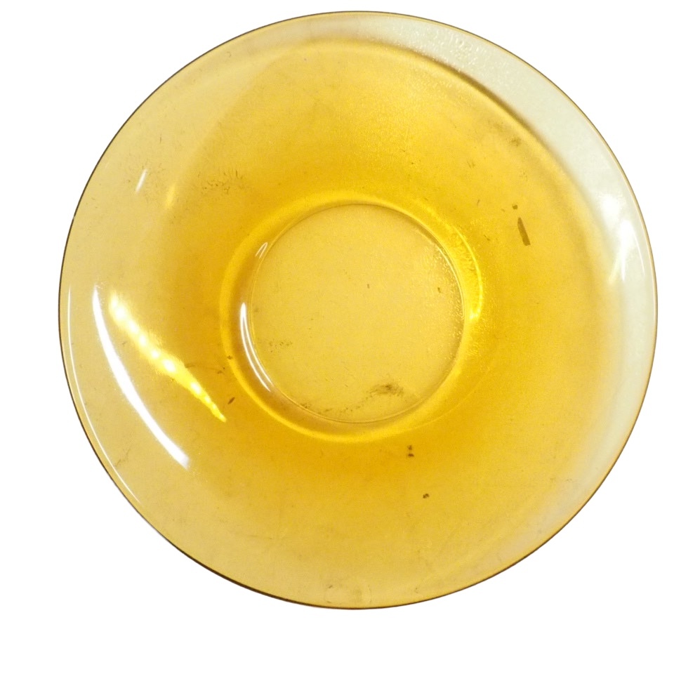 昭和レトロ 日本製 アデリアガラス アンバーカラー 琥珀色 「ADELEX アンバーガラスカップ＆ソーサー5客セット」1970年代 SHI605_画像8