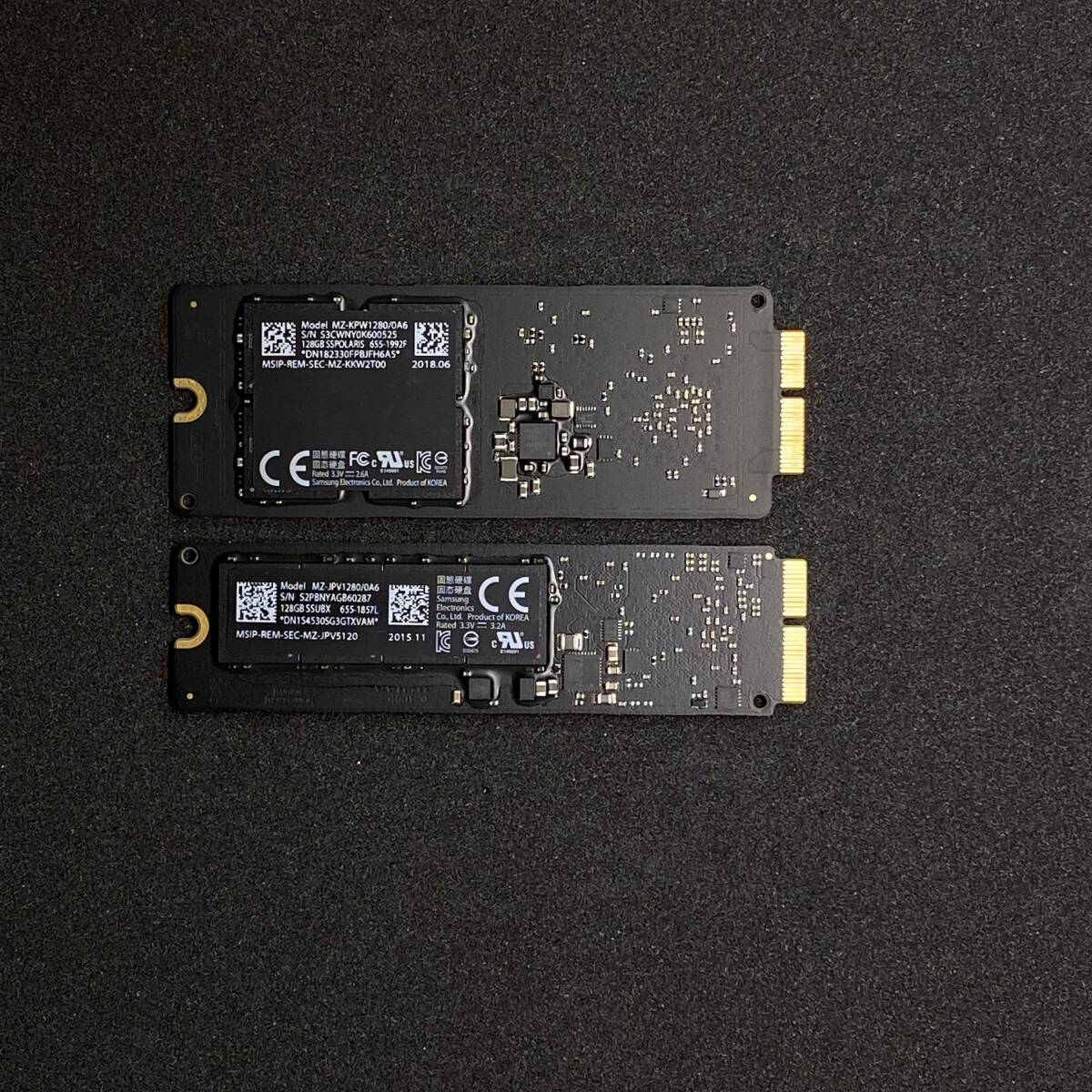 3【お買い得 ２枚セット】動作確認済Apple 純正SSD 128GB SAMSUNG _画像1