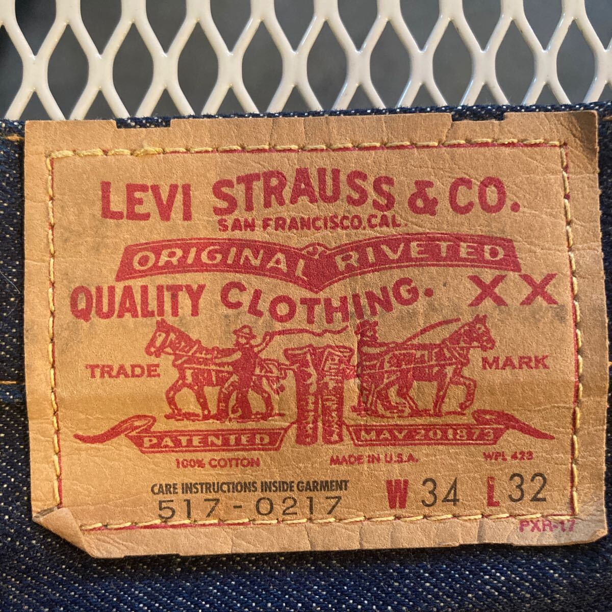 ビンテージ ヴィンテージ リーバイス LEVI'S デニム パンツ 517 濃紺 USA製 90s 90年代 イレギュラー バレンシアの画像3