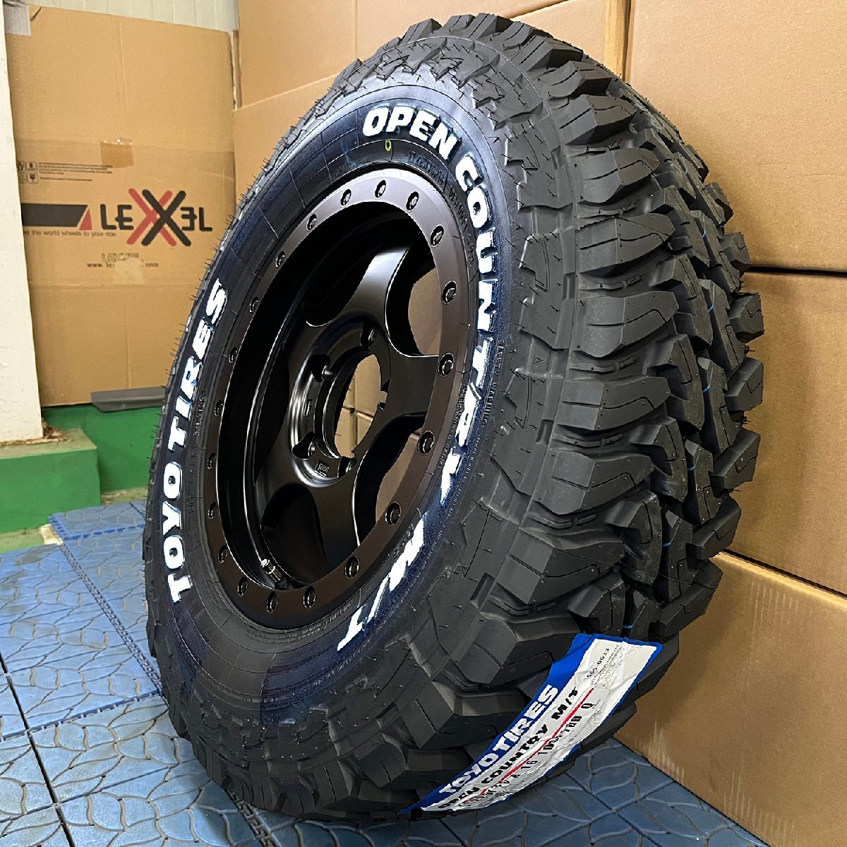 ジムニー JB64 JB23 リフトアップ必須 サマータイヤ トーヨー オープンカントリー MT 225/75R16 ホワイトレター BDX05 4本セット 1台分_画像3