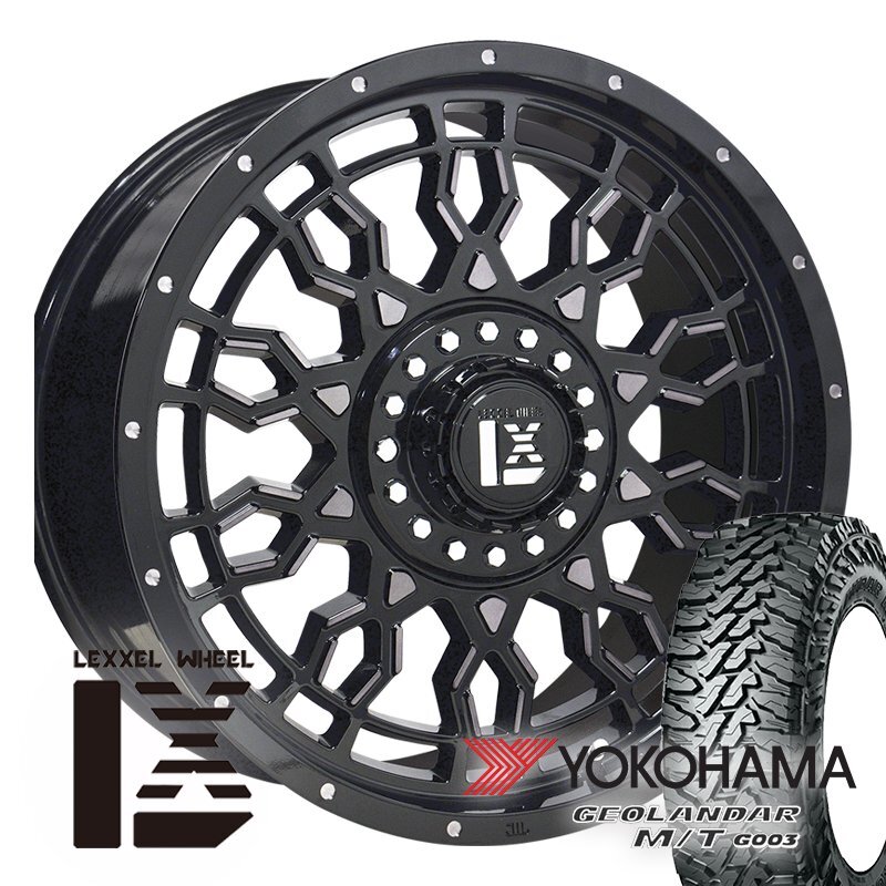 プラド ハイラックス パジェロ サーフ 17インチ タイヤ ホイール ヨコハマ ジオランダー MT 265/65R17 265/70R17 PreDator 4本セット_画像1