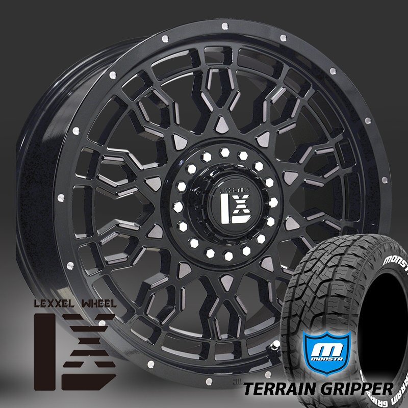 LEXXEL PreDator 18インチ 150系プラド TZ-G ハイラックス ブラックラリー タイヤホイールセット MONSTA TERRAINGRIPPER 265/60R18_画像1