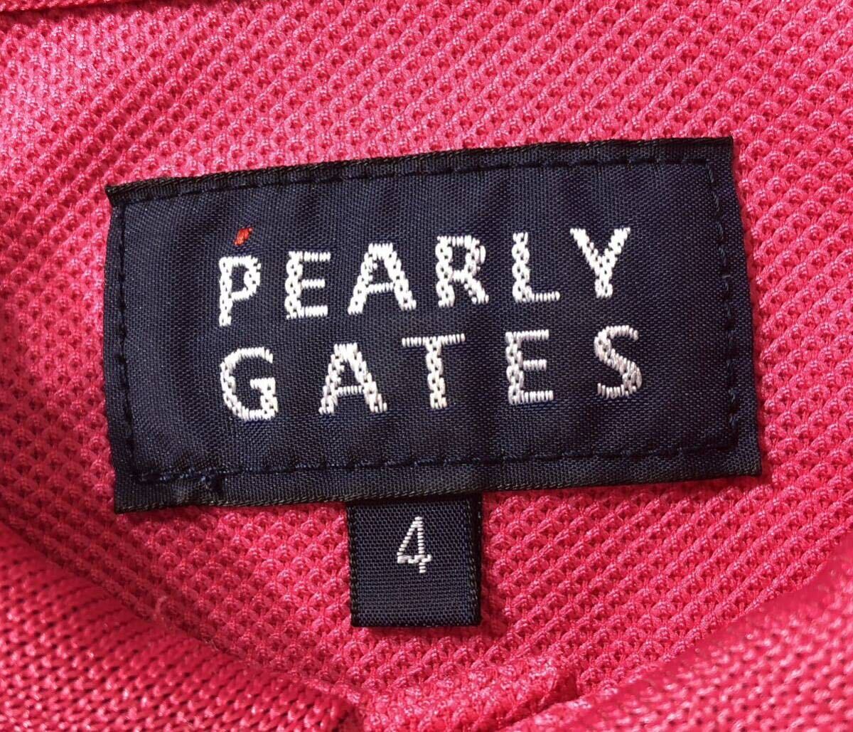 ● PEARLY GATES パーリーゲイツ ● ロゴ 刺繍 スマイル ラバー ワッペン 半袖 ゴルフ ポロシャツ ピンク 4_画像6