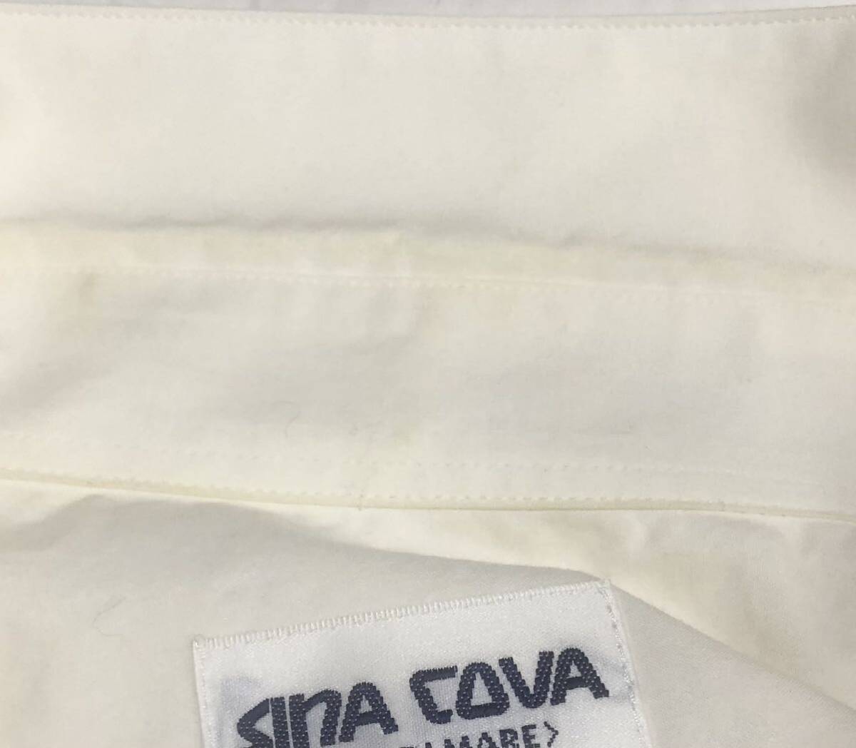 大きいサイズ ■ SINA COVA シナコバ ■ バック ビッグ 水兵 ロゴ 刺繍 ワッペン 半袖 ボタン シャツ オフホワイト 2L_画像10