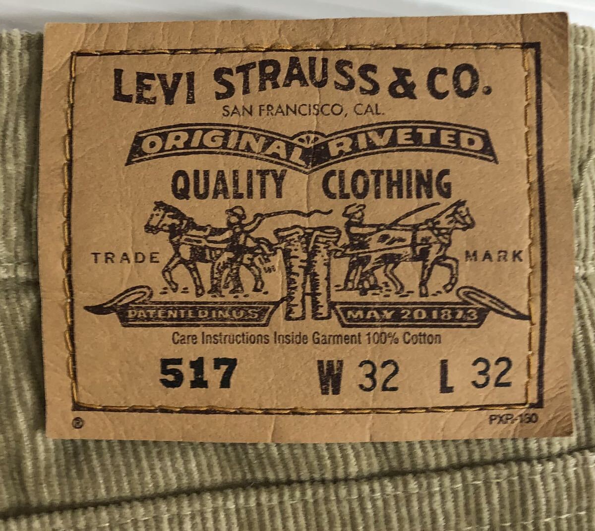 ■ Levi's リーバイス ■ 517 白タブ コットン コーデュロイ パンツ カーキベージュ W32 L32_画像5