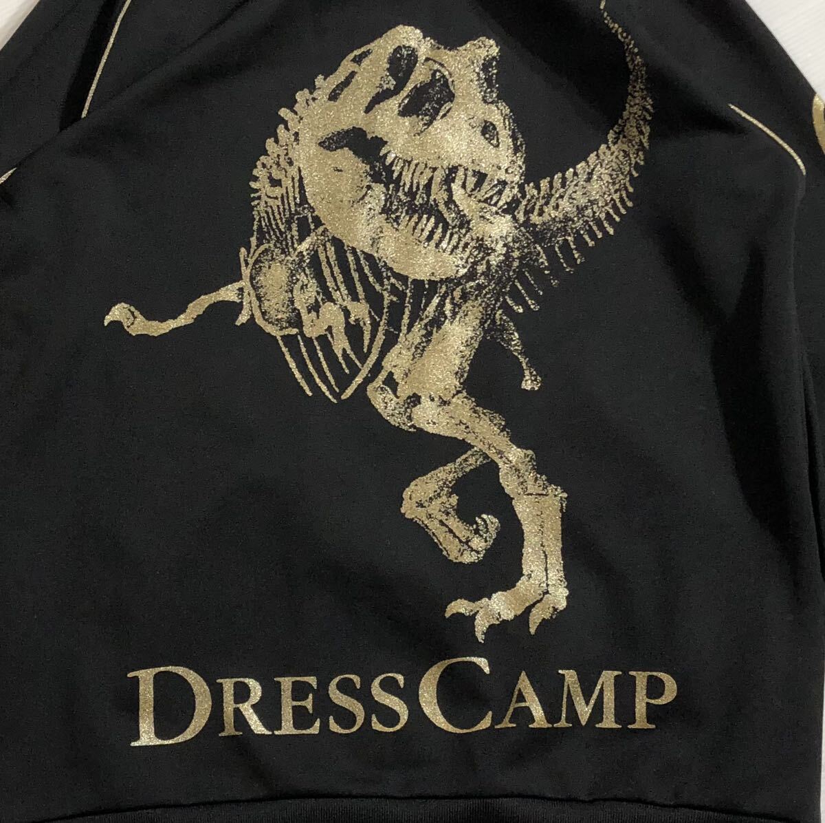  сотрудничество # Dress Camp × Champion # чёрный золотой Logo вышивка динозавр tilanosaurus окаменелость принт джерси спортивная куртка черный 